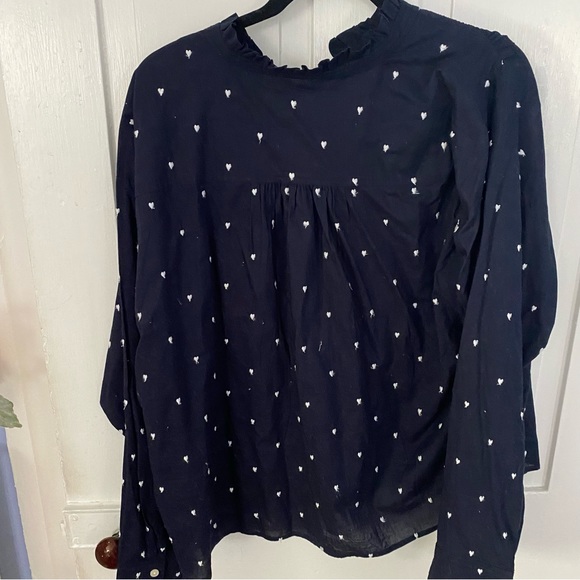 Loft Navy Heart Embroidered Shirt - Picture 4 of 5